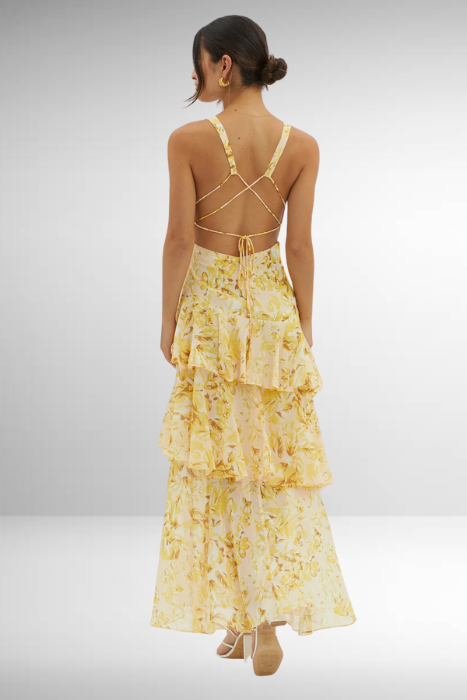 Women’s Floral Tiered Ruffle Maxi Dress