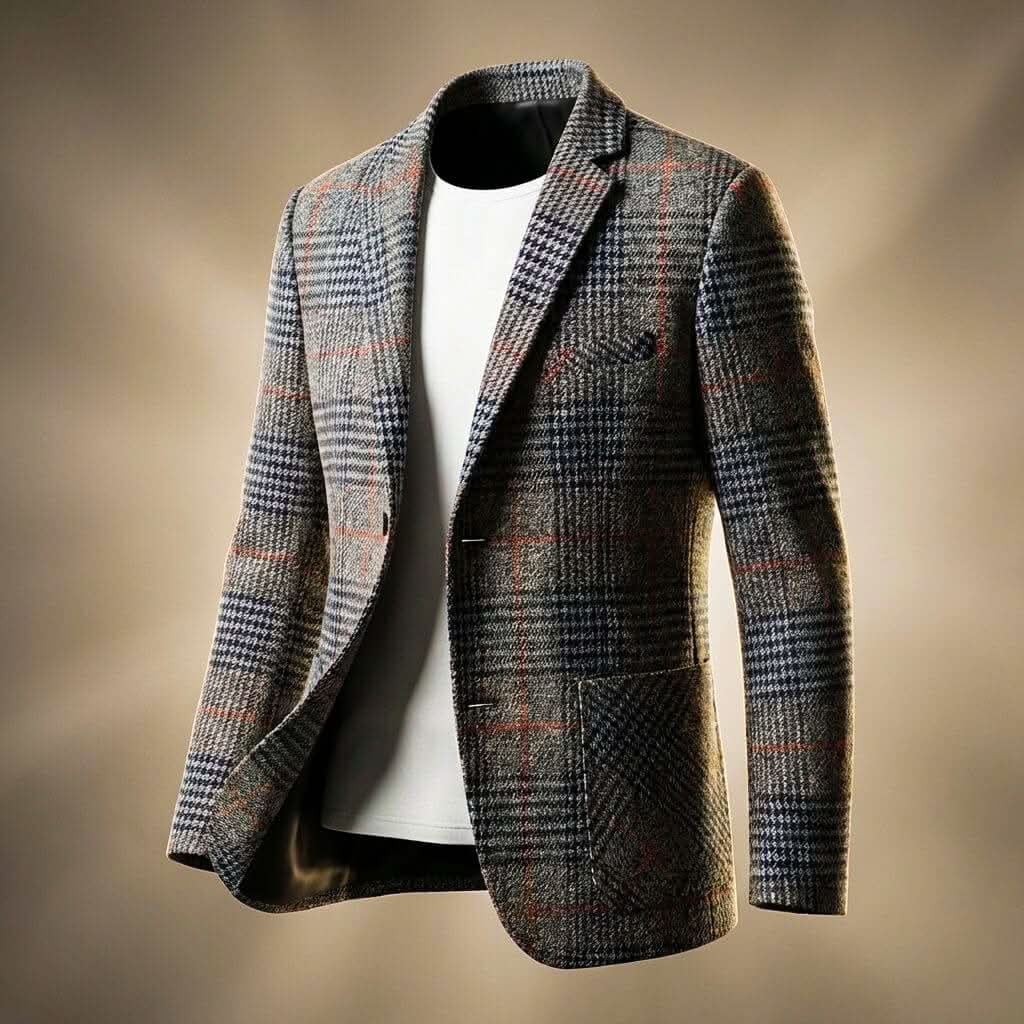 Women's Tailored Wool Houndstooth Blazer