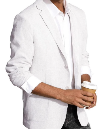 Stylish summer blazer made of linen with breathable fabric