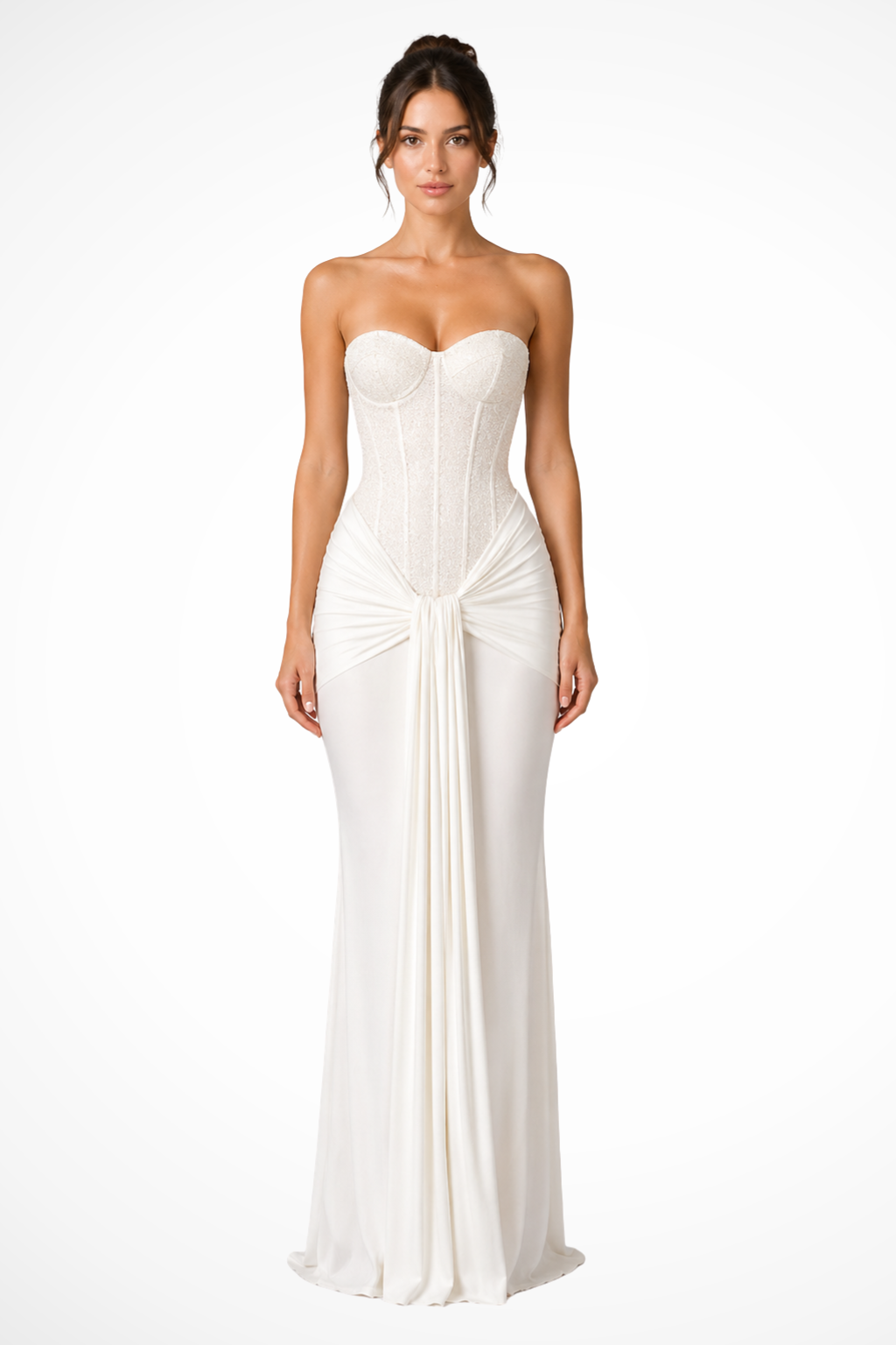 Women’s Strapless Corset Maxi Dress for Elegant Evening Glamour