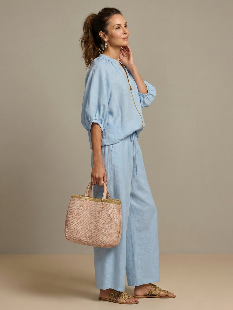 Women's Relaxed Zip-Up Two-Piece Set