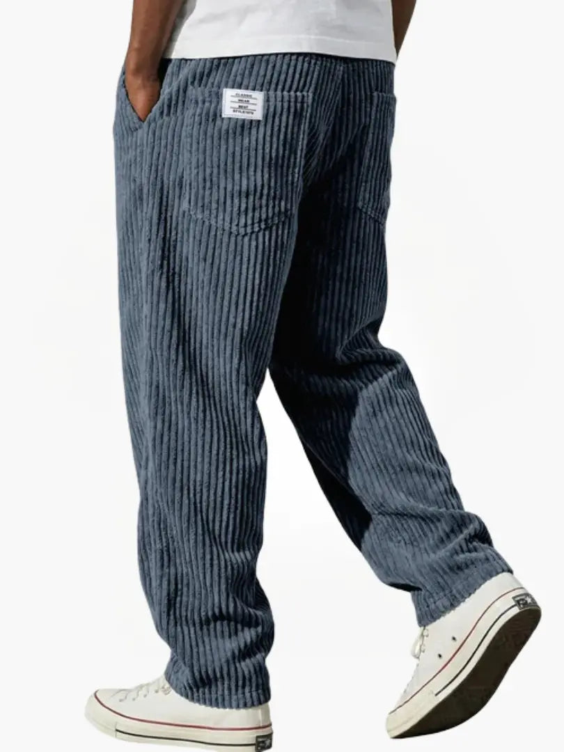 Men's Relaxed Fit Corduroy Straight-Leg Trousers