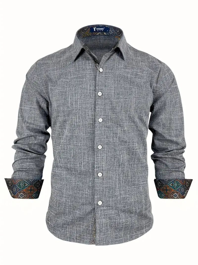 Men's Tailored Button-Up Shirt with Contrast Details