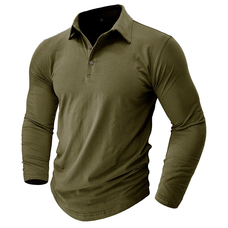 Men's Long-Sleeve Stretch Polo Shirt