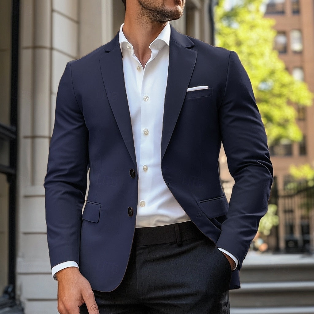 Men’s Tailored Classic Single-Breasted Formal Blazer
