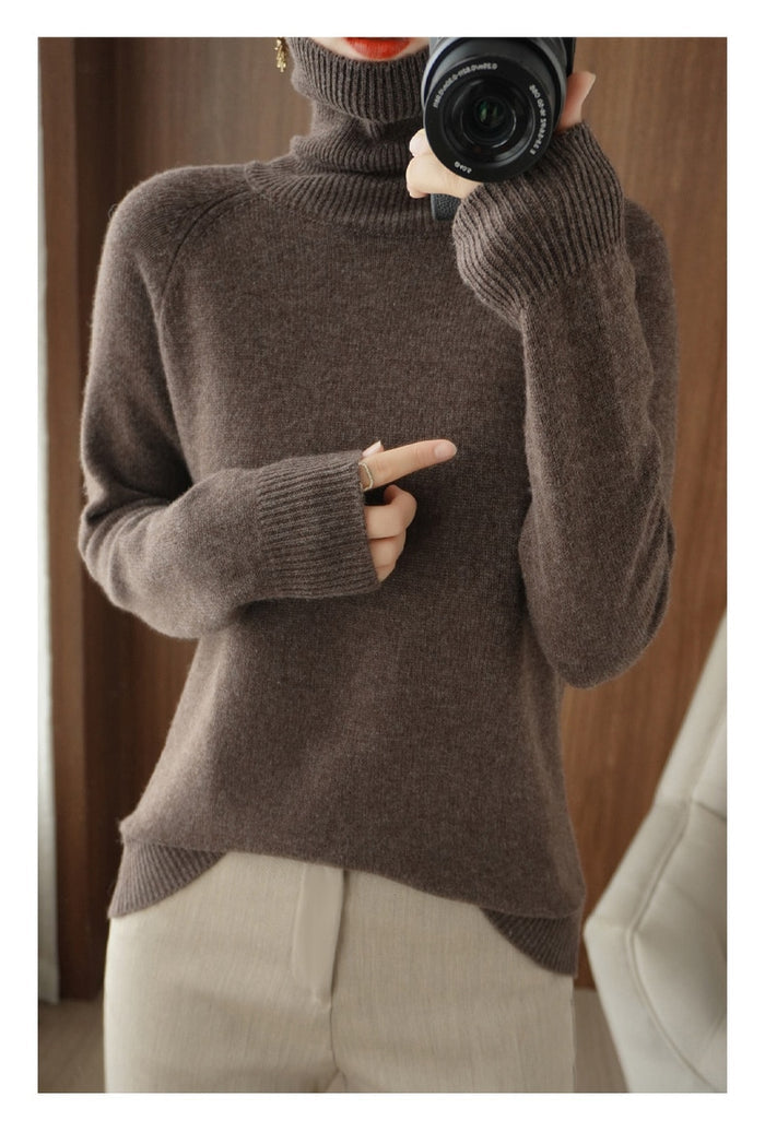 Women's Turtleneck Soft Knit Long Sleeve Sweater