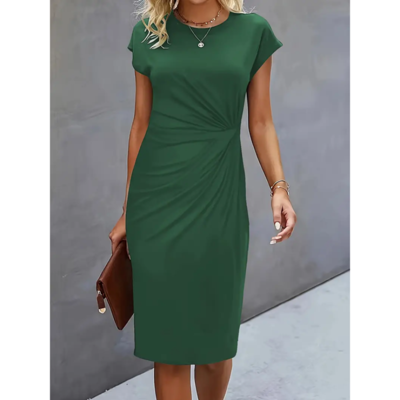 Women’s Ruched Bodycon Short Sleeve Midi Dress