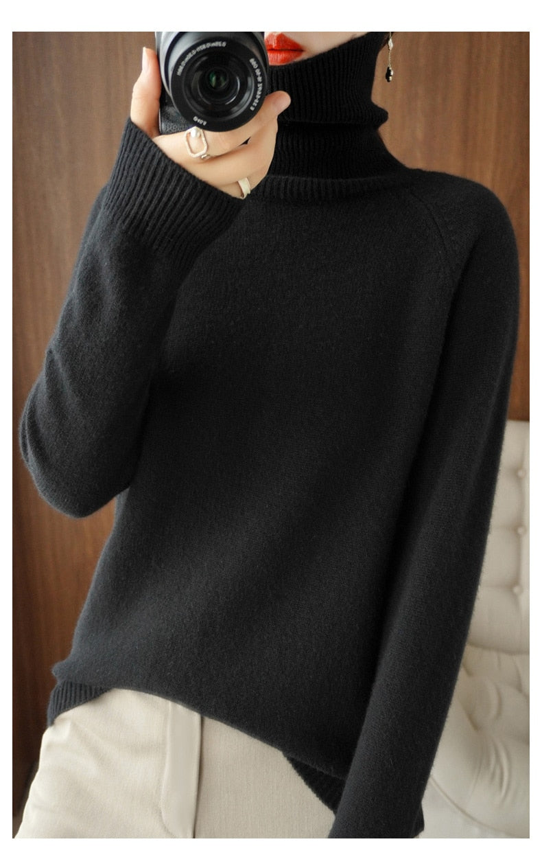 Women's Turtleneck Long Sleeve Sweater