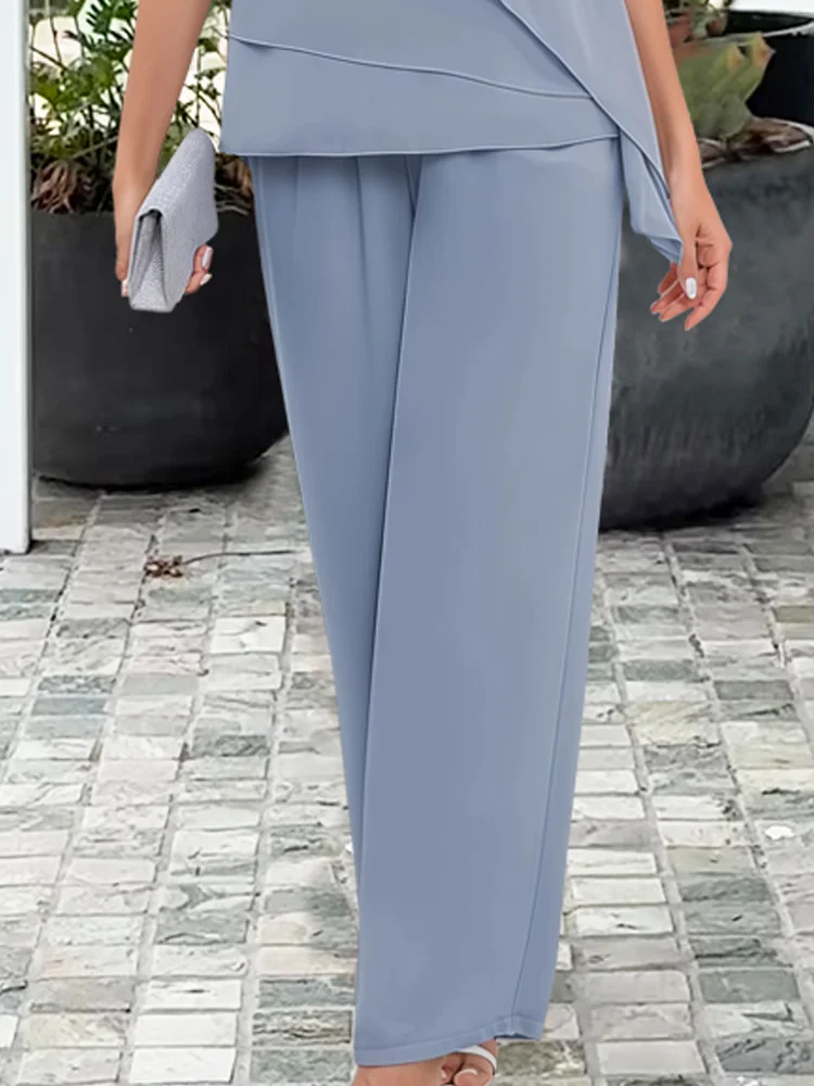 Women's Chiffon Cape Top Trouser Set
