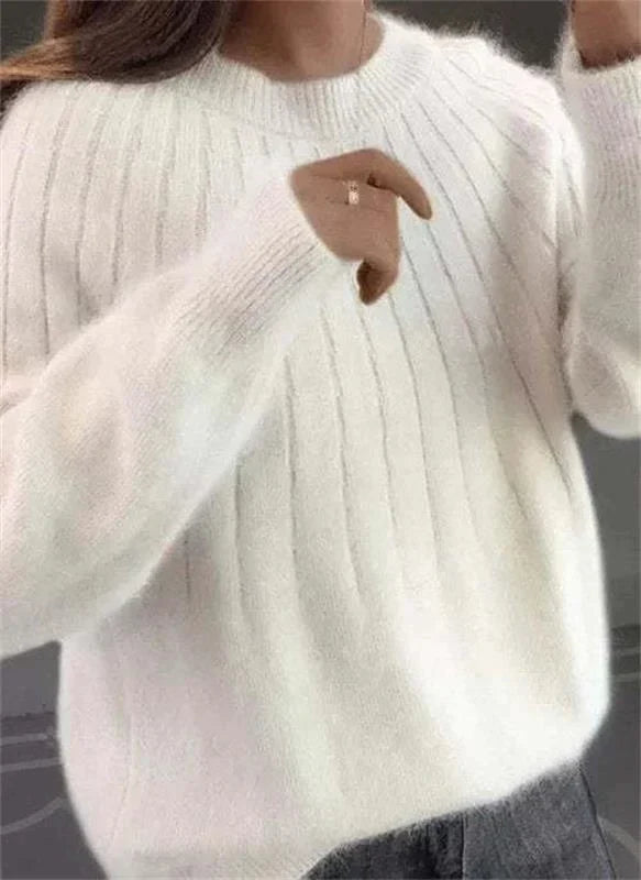 Women's Ribbed Relaxed Fit Casual Sweater