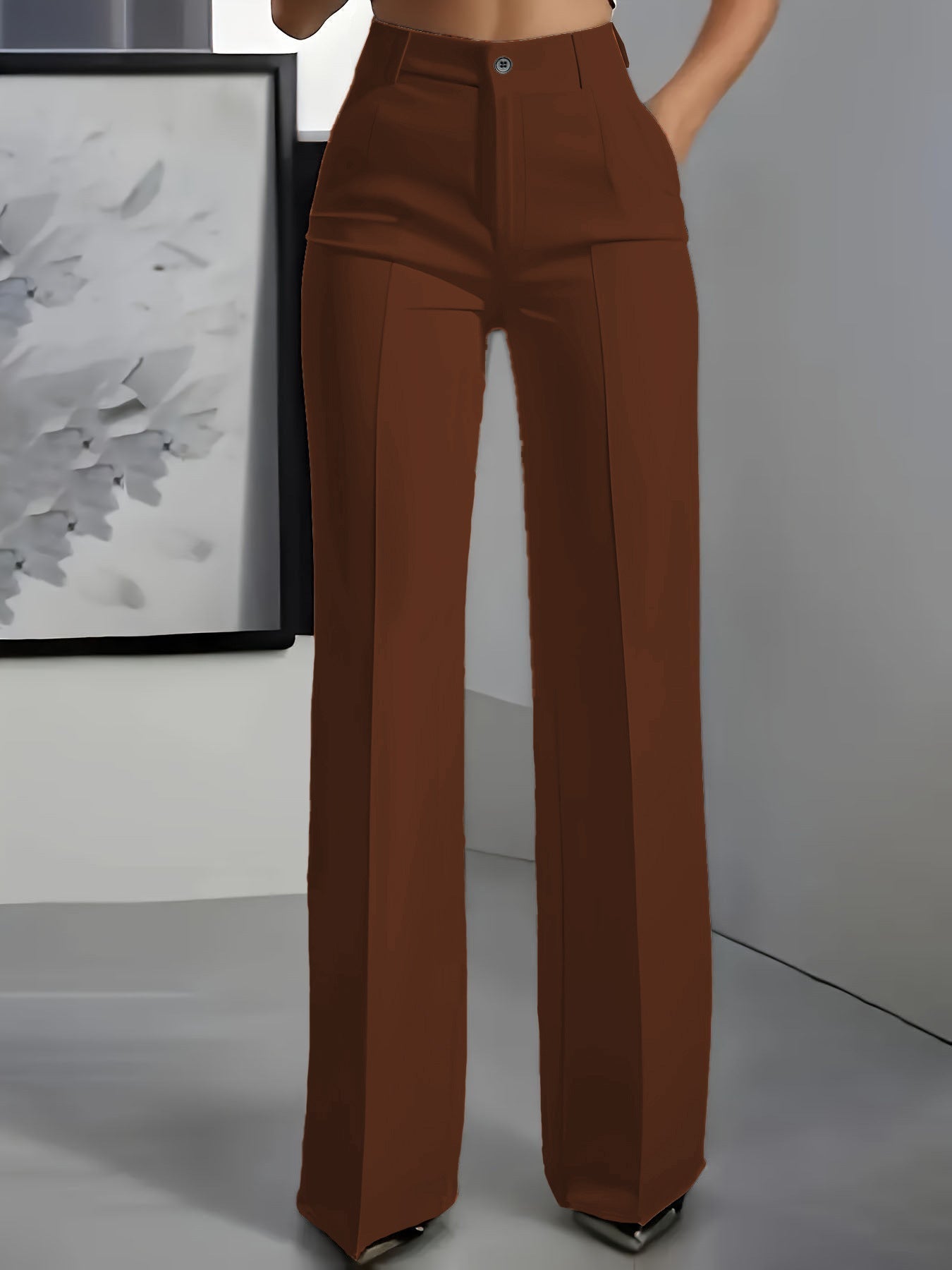 Women's High-Waisted Wide Leg Tailored Pants