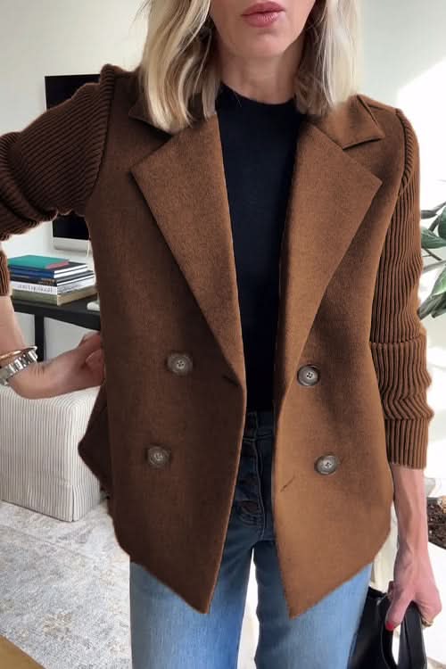 Women's Tailored Knit Double-Breasted Blazer
