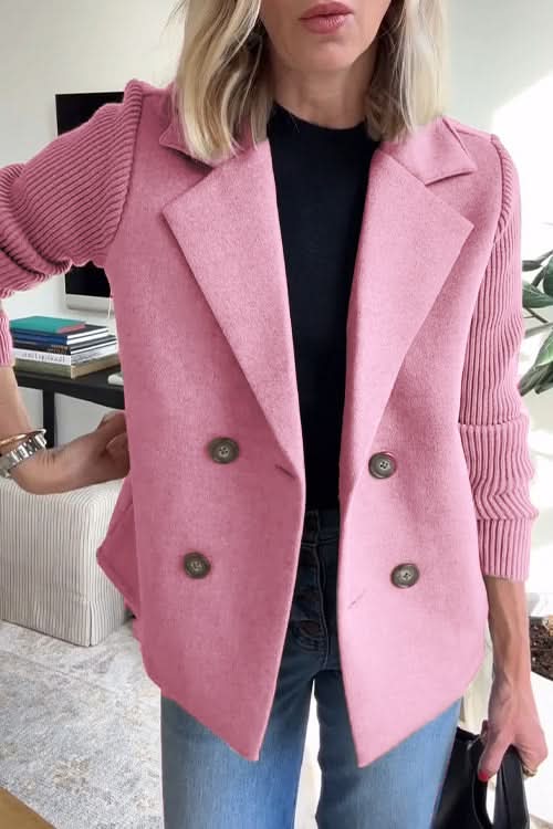 Women's Tailored Knit Double-Breasted Blazer