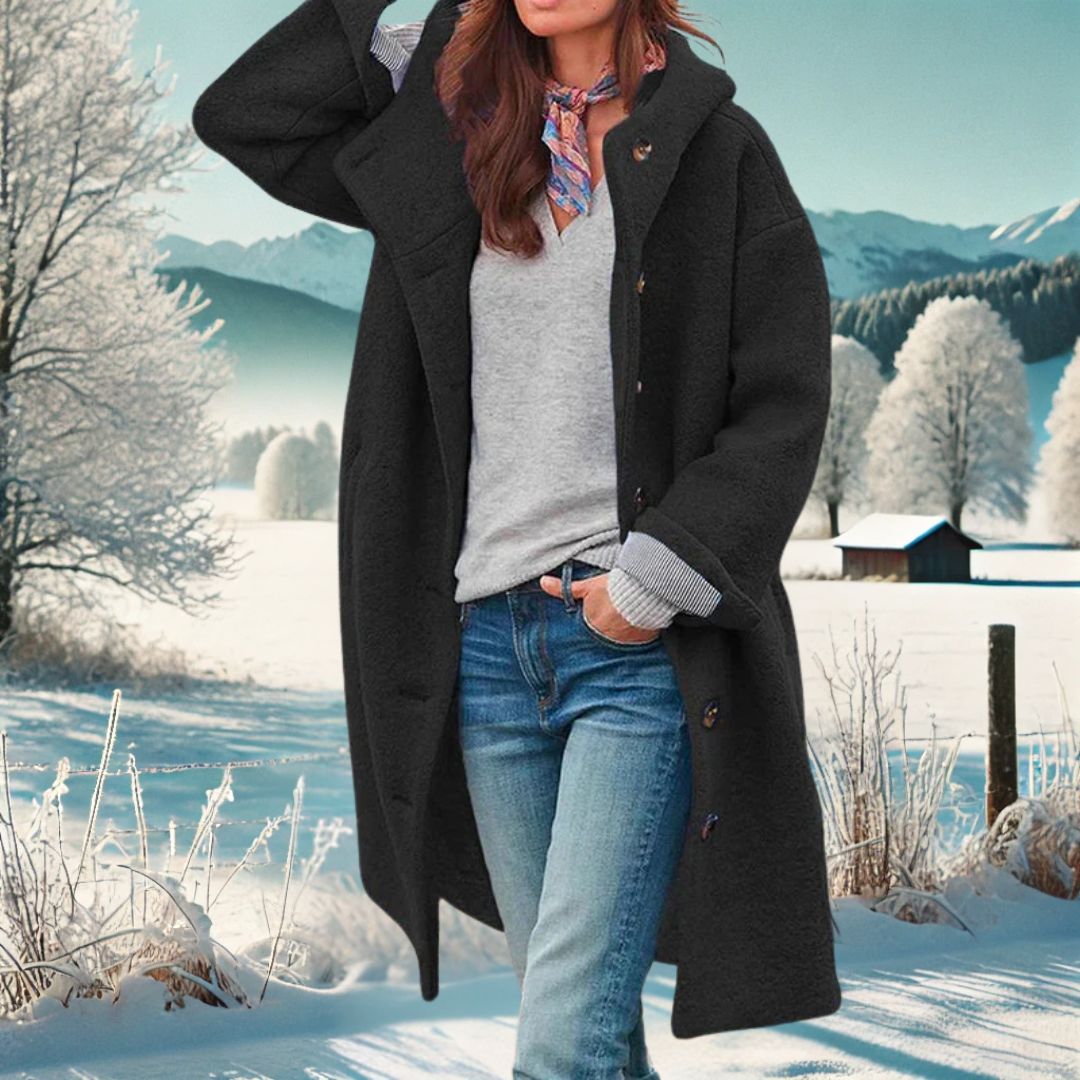 Women's Hooded Teddy Longline Coat