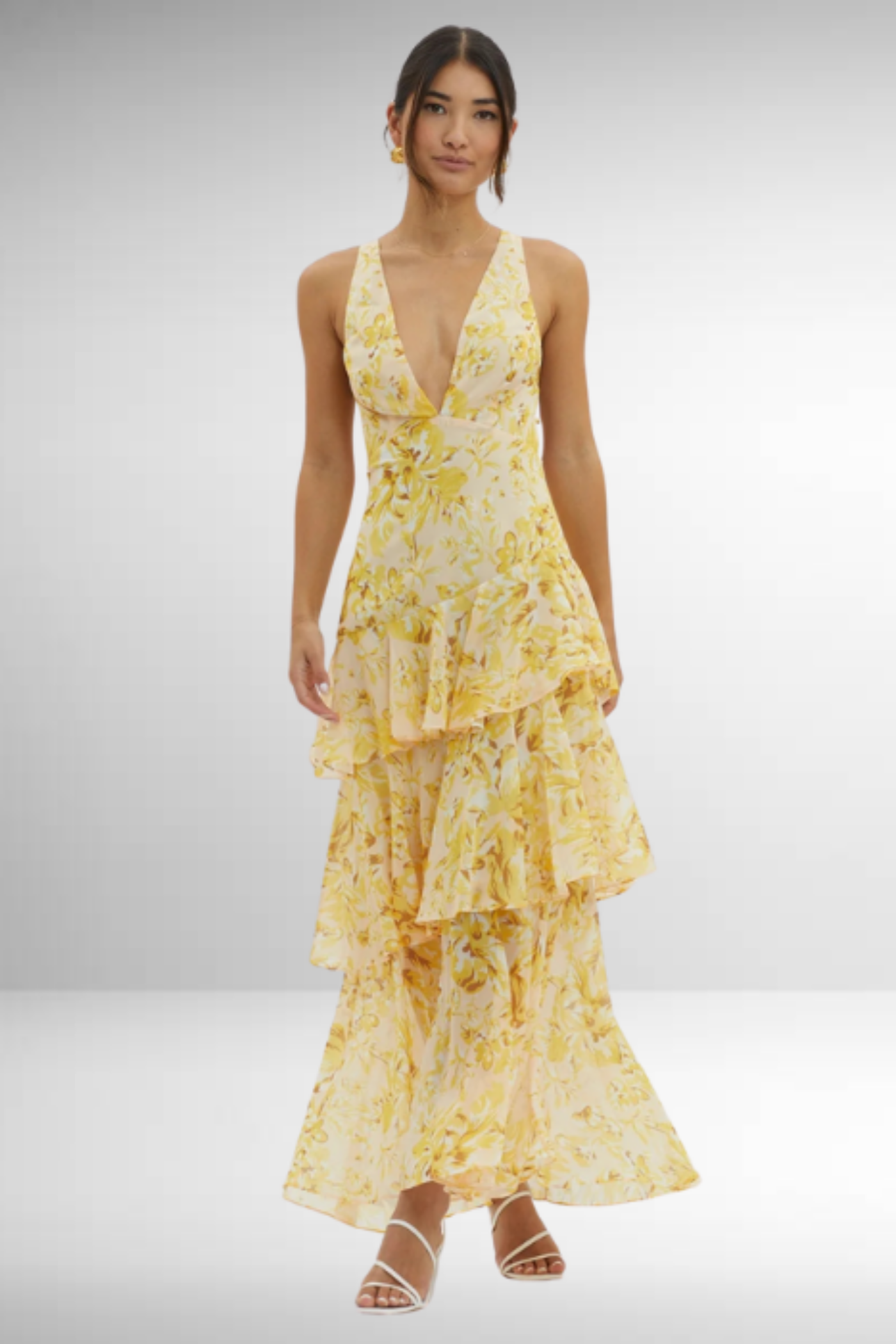 Women’s Floral Tiered Ruffle Maxi Dress