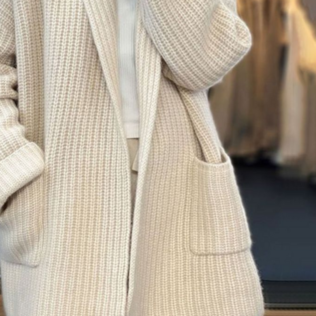 Women's Longline Knit Cozy Cardigan with Pockets