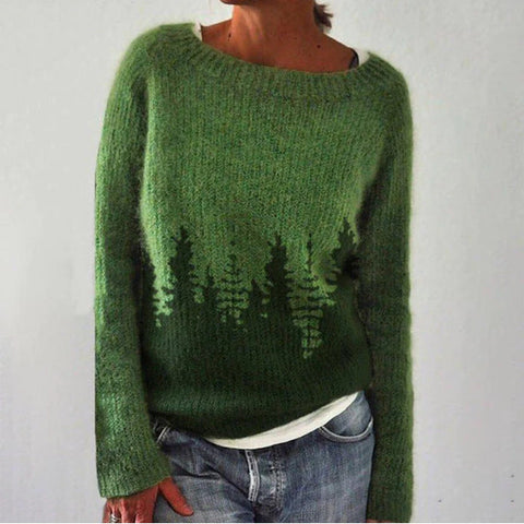 Stylish Women's Sweater with Retro Pattern for Autumn