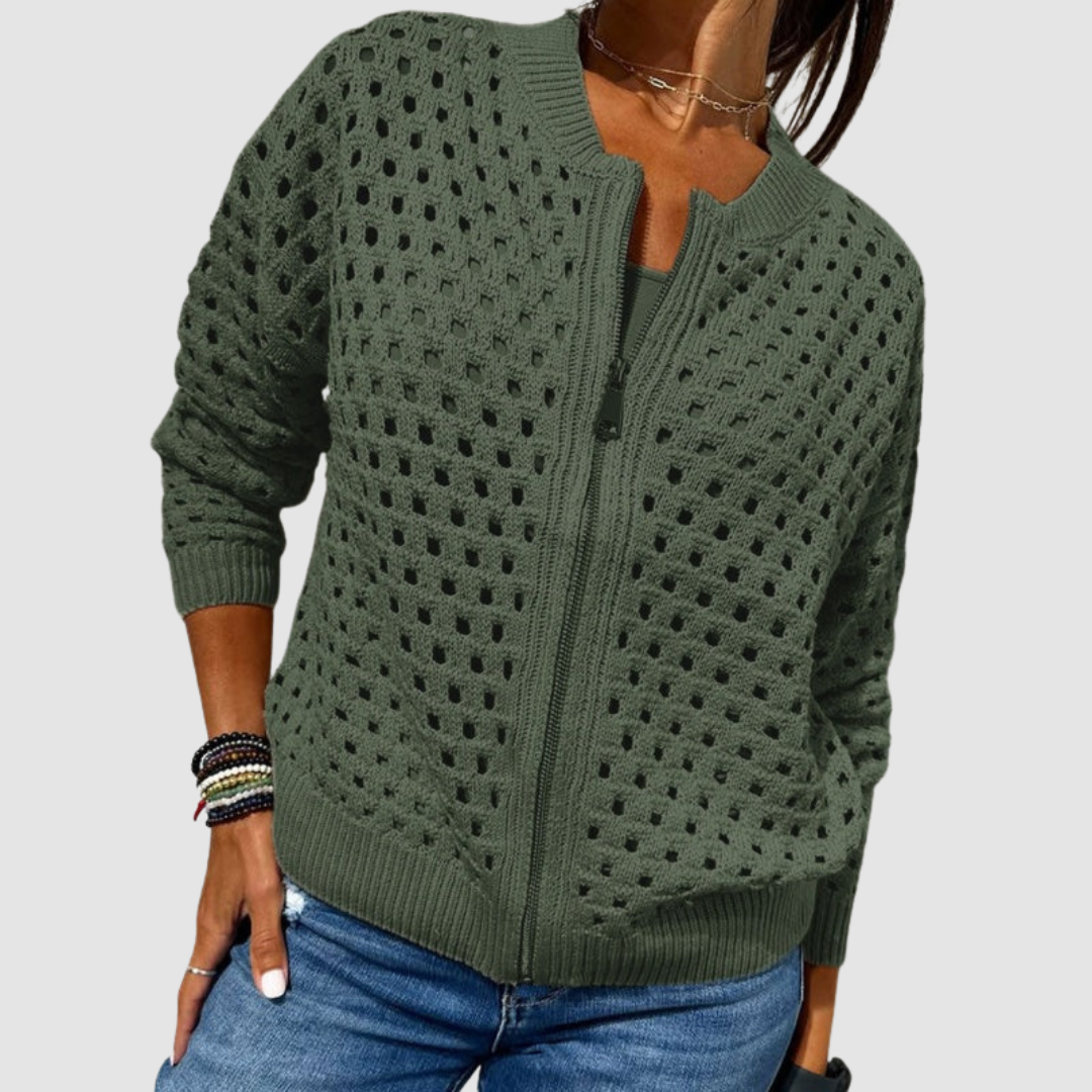 Women's Relaxed Fit Crochet Knit Cardigan