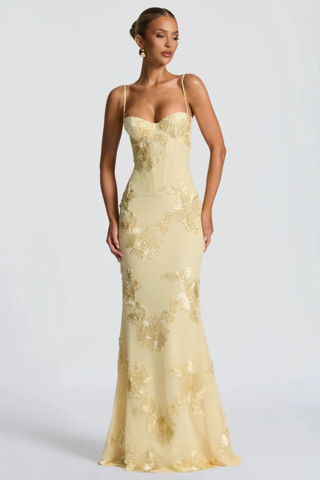 Women’s Embroidered Mermaid Maxi Evening Dress