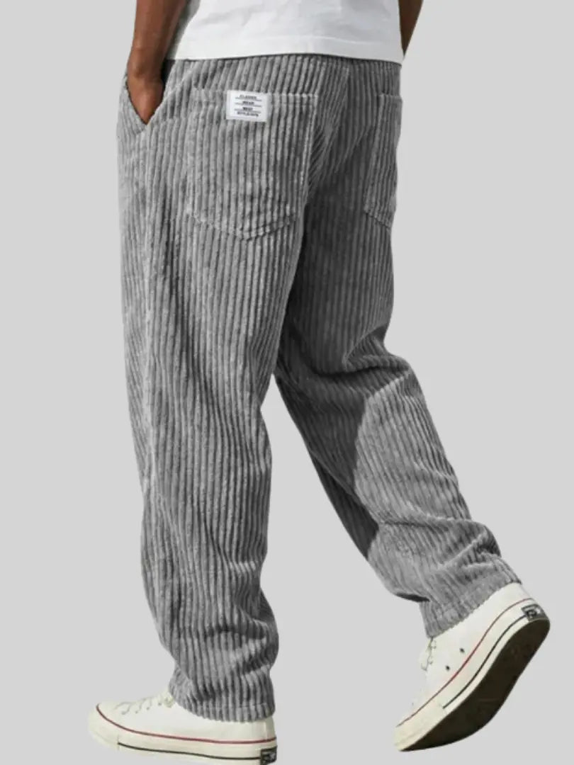 Men's Relaxed Fit Corduroy Straight-Leg Trousers