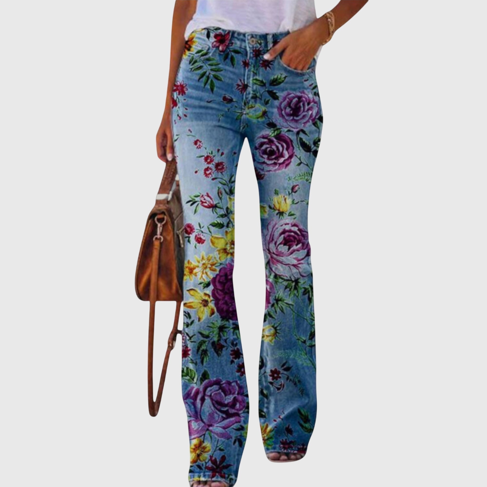 Women's Wide-Leg Pants with Floral Print