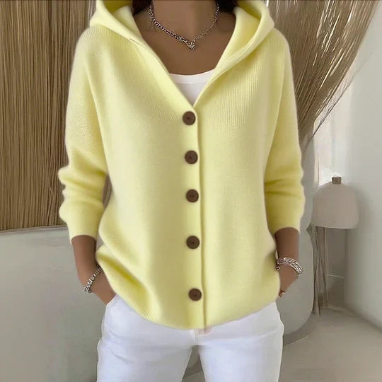 Women's Hooded Button Knit Cardigan Sweater