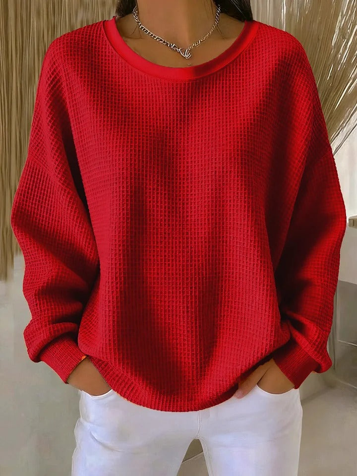 Women’s Oversized Waffle Knit Comfort Sweater