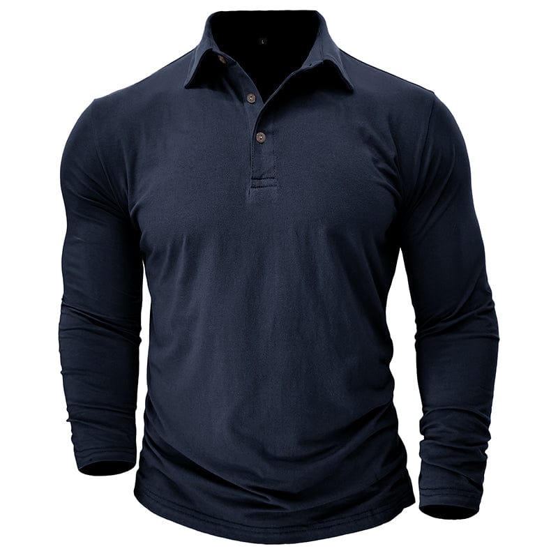 Men's Long-Sleeve Stretch Polo Shirt