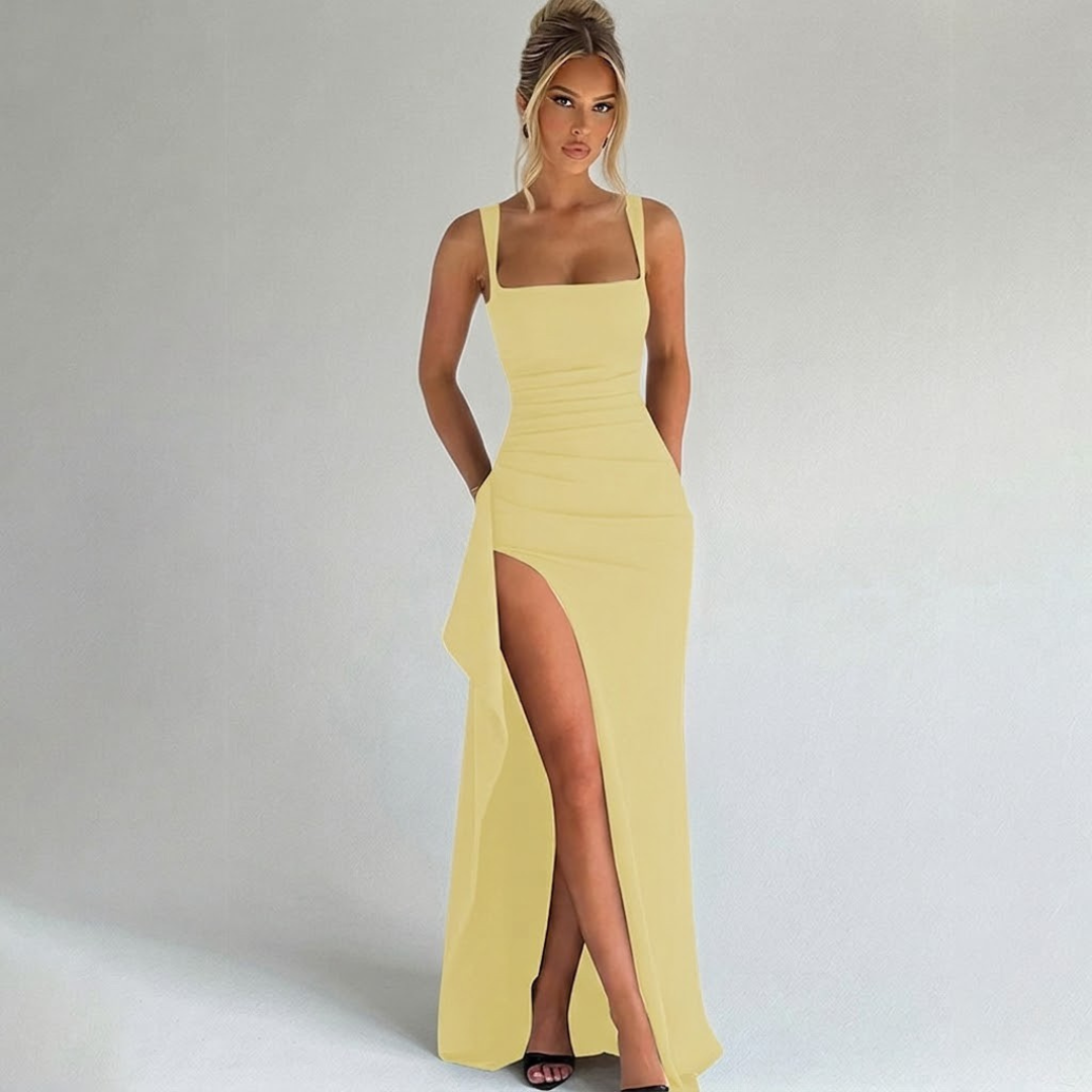 Women's Elegant High-Slit Bodycon Maxi Dress