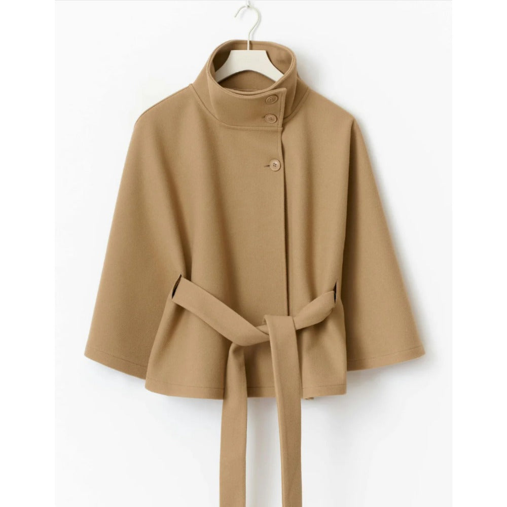 Women's High Collar Cape Winter Coat