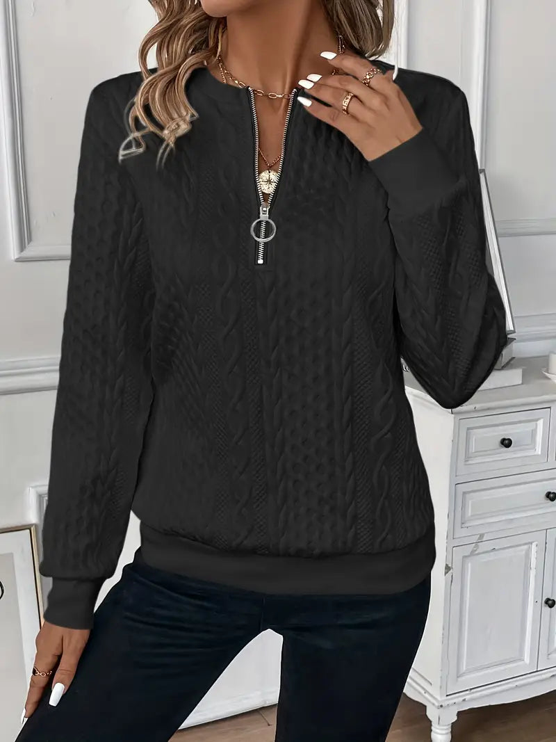 Women's Cable Knit Half-Zip Sweater
