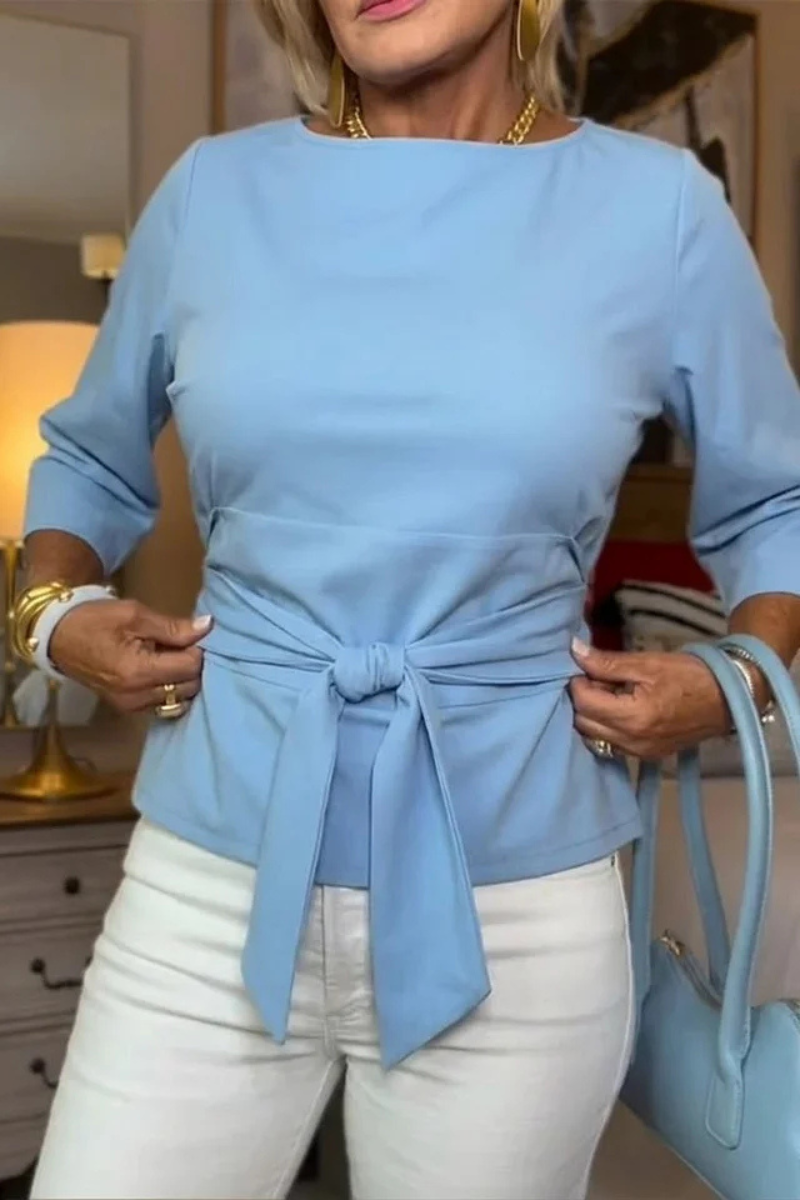 Women’s Long Sleeve Tie-Waist Blouse