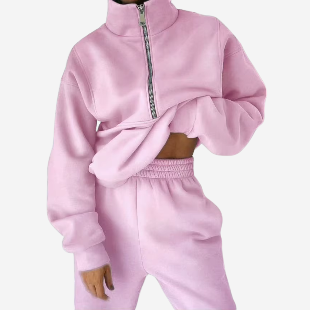 Women's Quarter-Zip Sweatshirt & Jogger Set