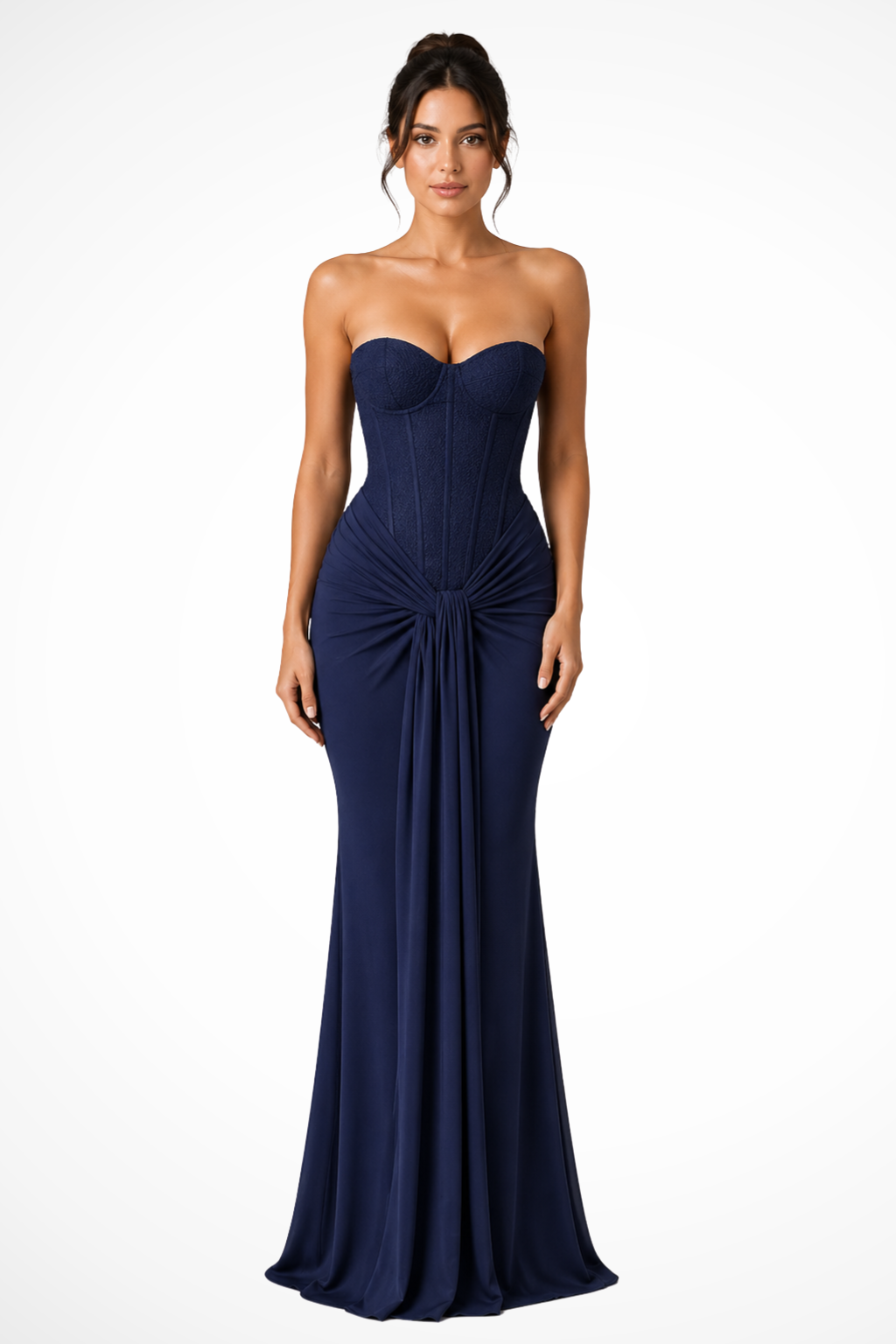 Women's Lace Corset Strapless Maxi Dress