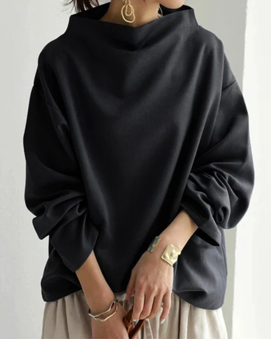 Women's Oversized Mock Neck Sweatshirt