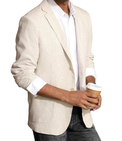 Stylish summer blazer made of linen with breathable fabric