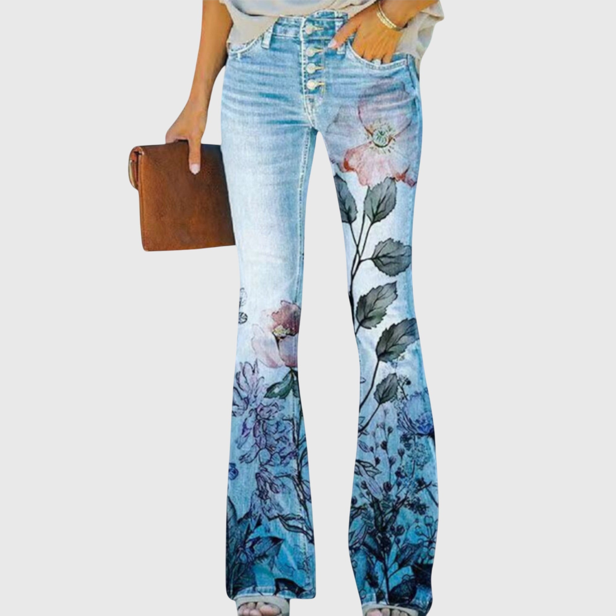 Women's Wide-Leg Pants with Floral Print
