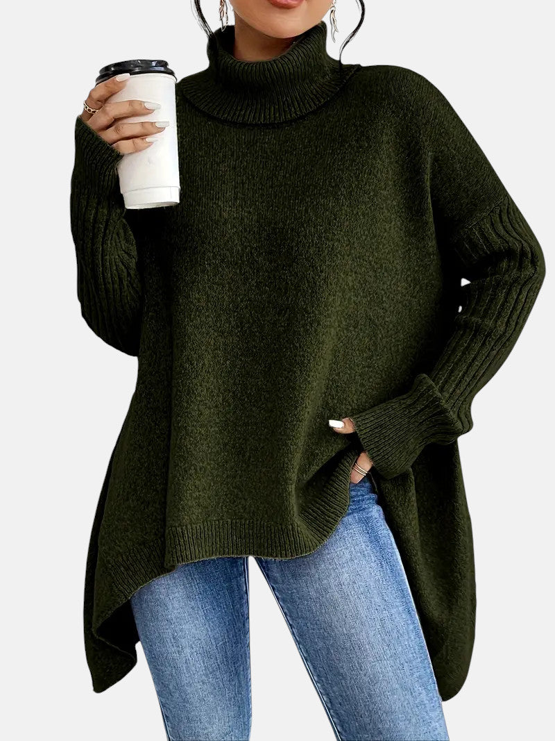 Women's Oversized Batwing Sleeves Turtleneck Sweater