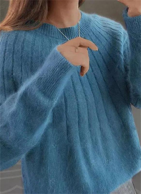 Women's Ribbed Relaxed Fit Casual Sweater