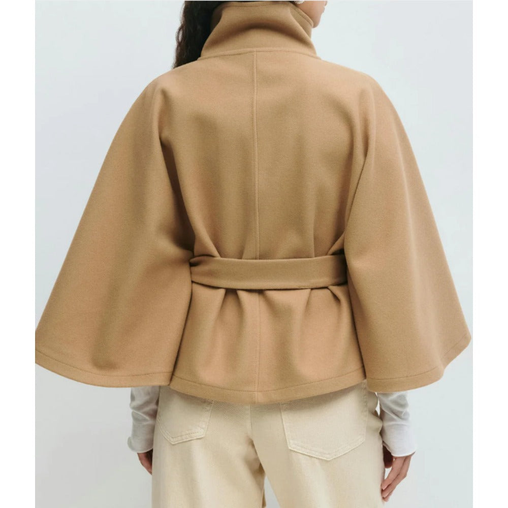 Women's High Collar Cape Winter Coat