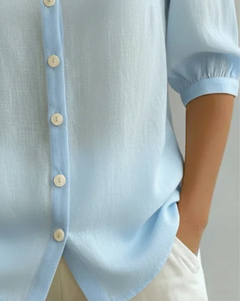 Women's Blouse Peter Pan Collar 3/4 Sleeve