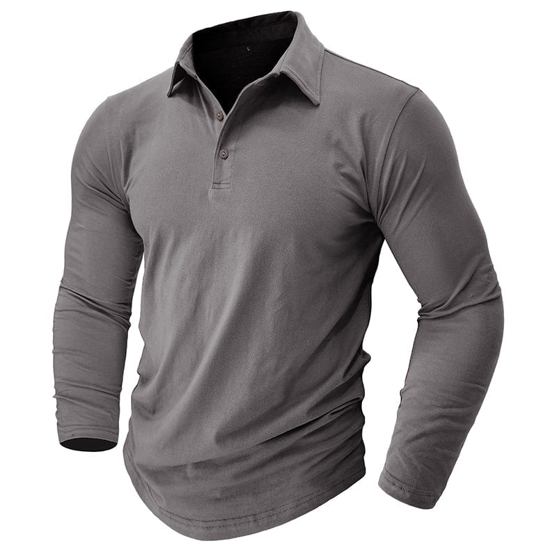 Men's Long-Sleeve Stretch Polo Shirt