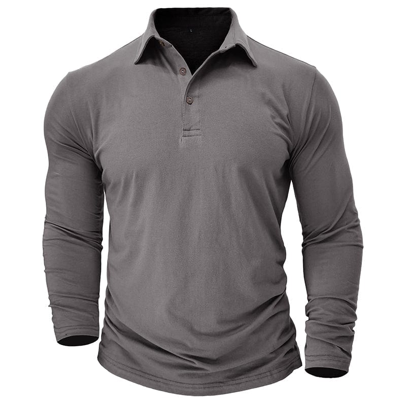Men's Long-Sleeve Stretch Polo Shirt