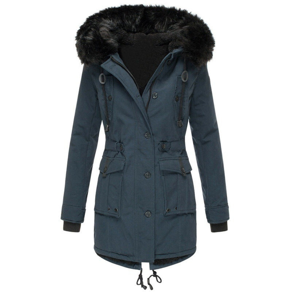 Women's Faux Fur Hooded Parka Coat