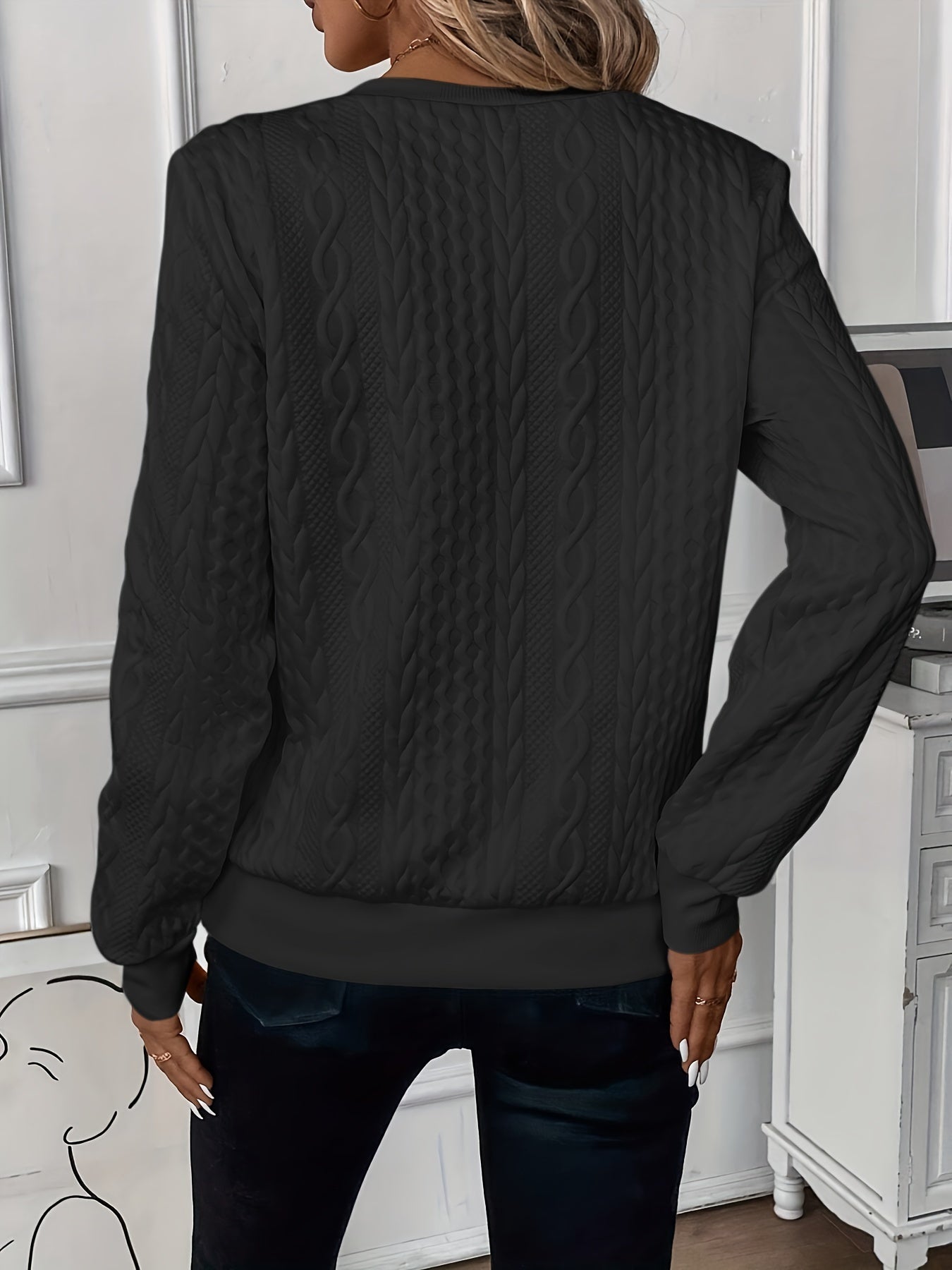 Women's Cable Knit Half-Zip Sweater