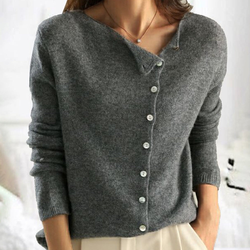 Women's Soft Knit Button V-Neck Cardigan