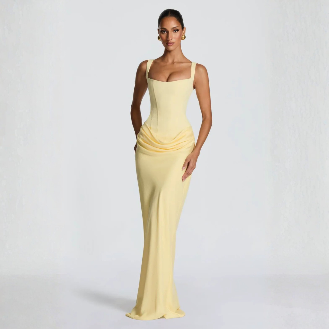 Women's Elegant Square Neck Mermaid Maxi Dress