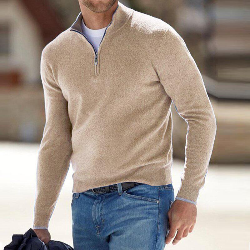 Men's Quarter-Zip Knit Pullover Sweater