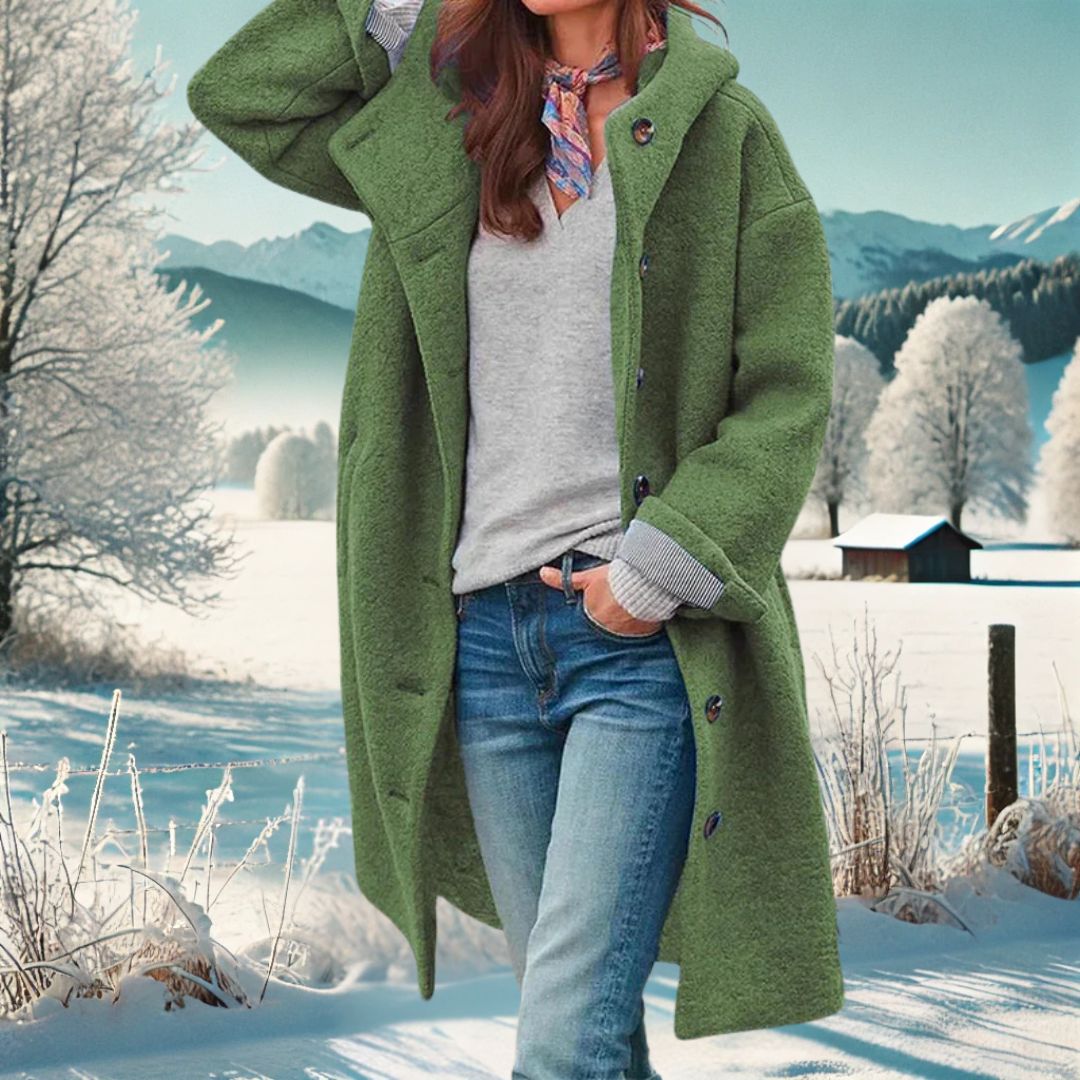 Women's Hooded Teddy Longline Coat