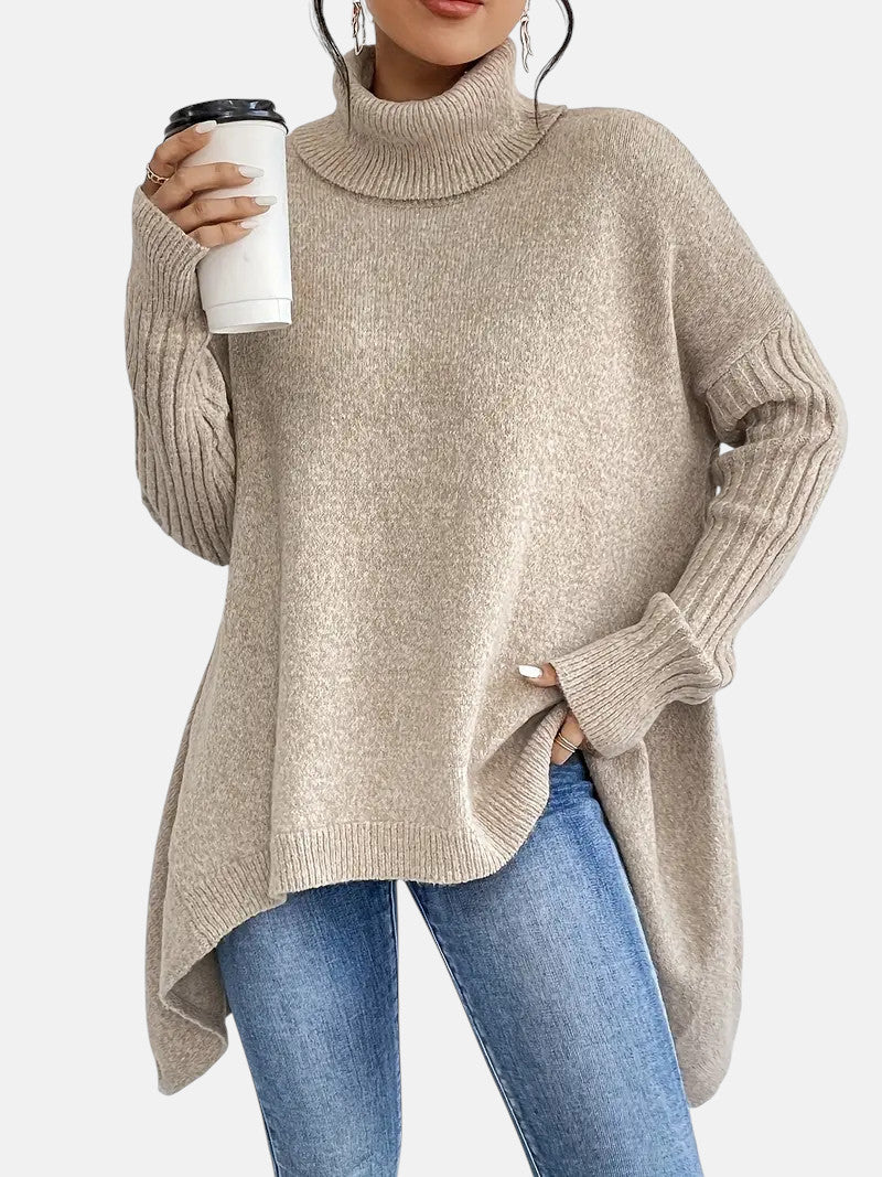 Women's Oversized Batwing Sleeves Turtleneck Sweater
